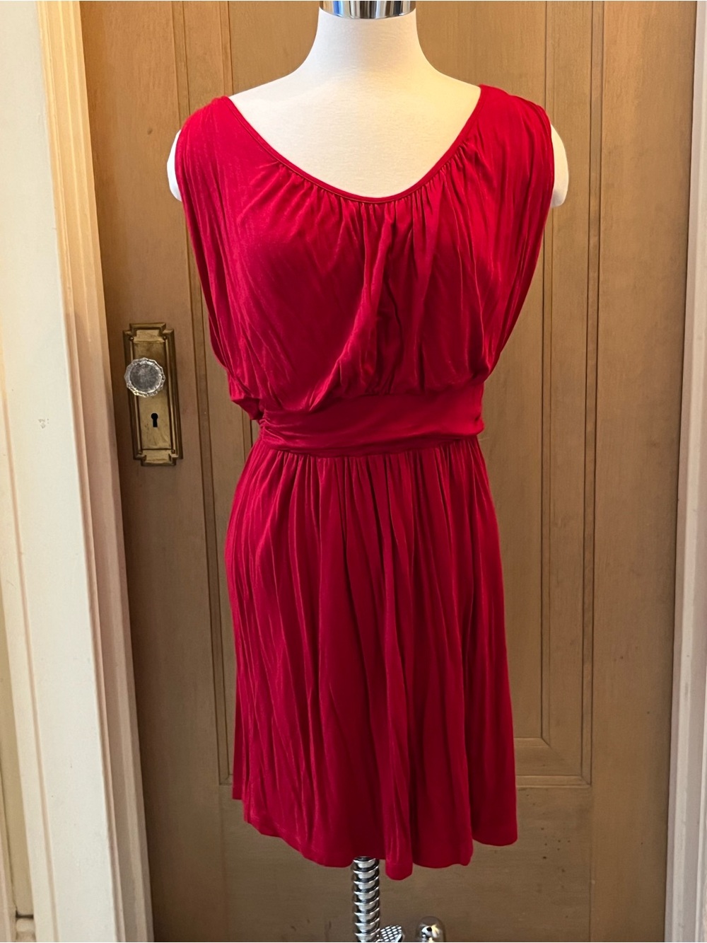 Lucy Love Red Sleeveless Gathered Waist Mini Dress